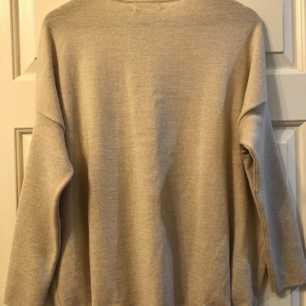 MA'RY'YA Merino Wool Beige Sweater - Picture 2 of 3